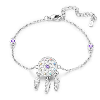 Bracelet attrape-rêves avec pierres précieuses colorées