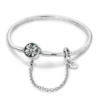 Bracelet porte-bonheur serpent à maillons avec chaînette de sécurité