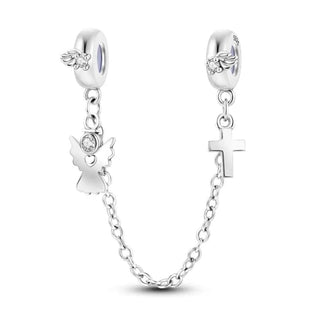 Chaîne de sécurité Colombe blanche et Croix